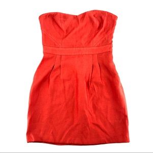 OOOPERATIVE Orange Strapless Mini Dress, Size 6